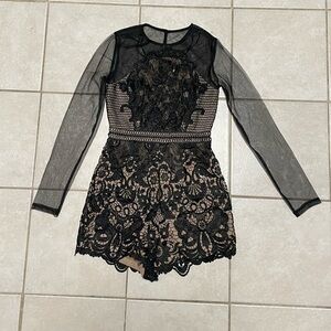 BLITHE LOS ANGELES BLACK LACE ROMPER